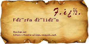 Füzfa Éliás névjegykártya